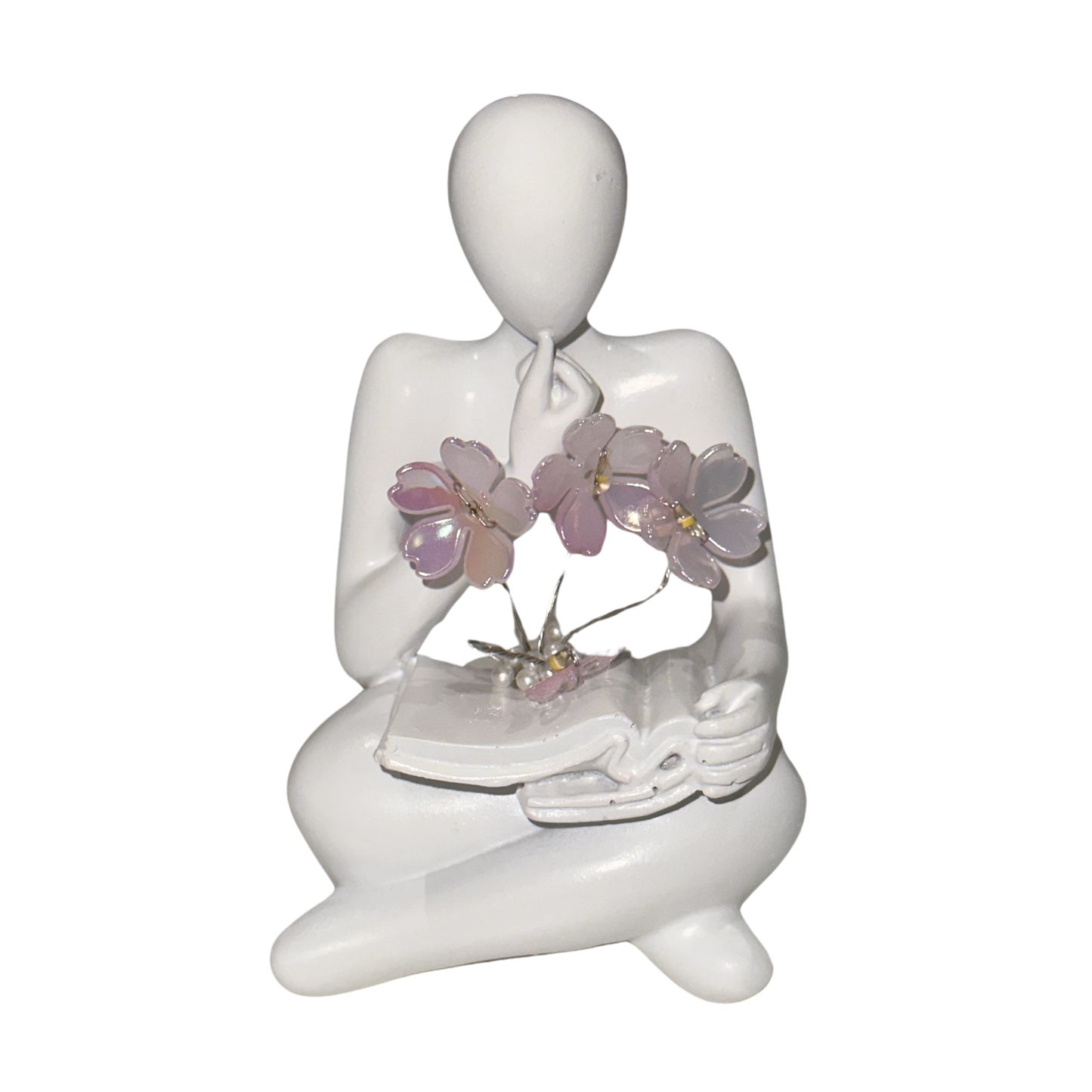 Illuminated Rose Reader Sculpture