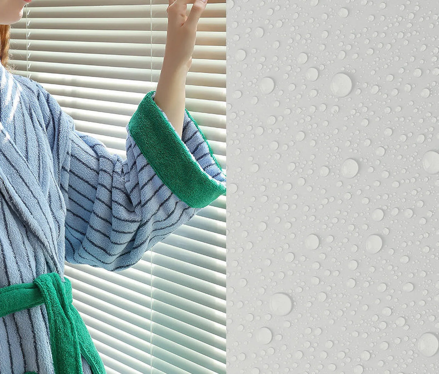 Plush Striped Long-Staple Cotton Robe