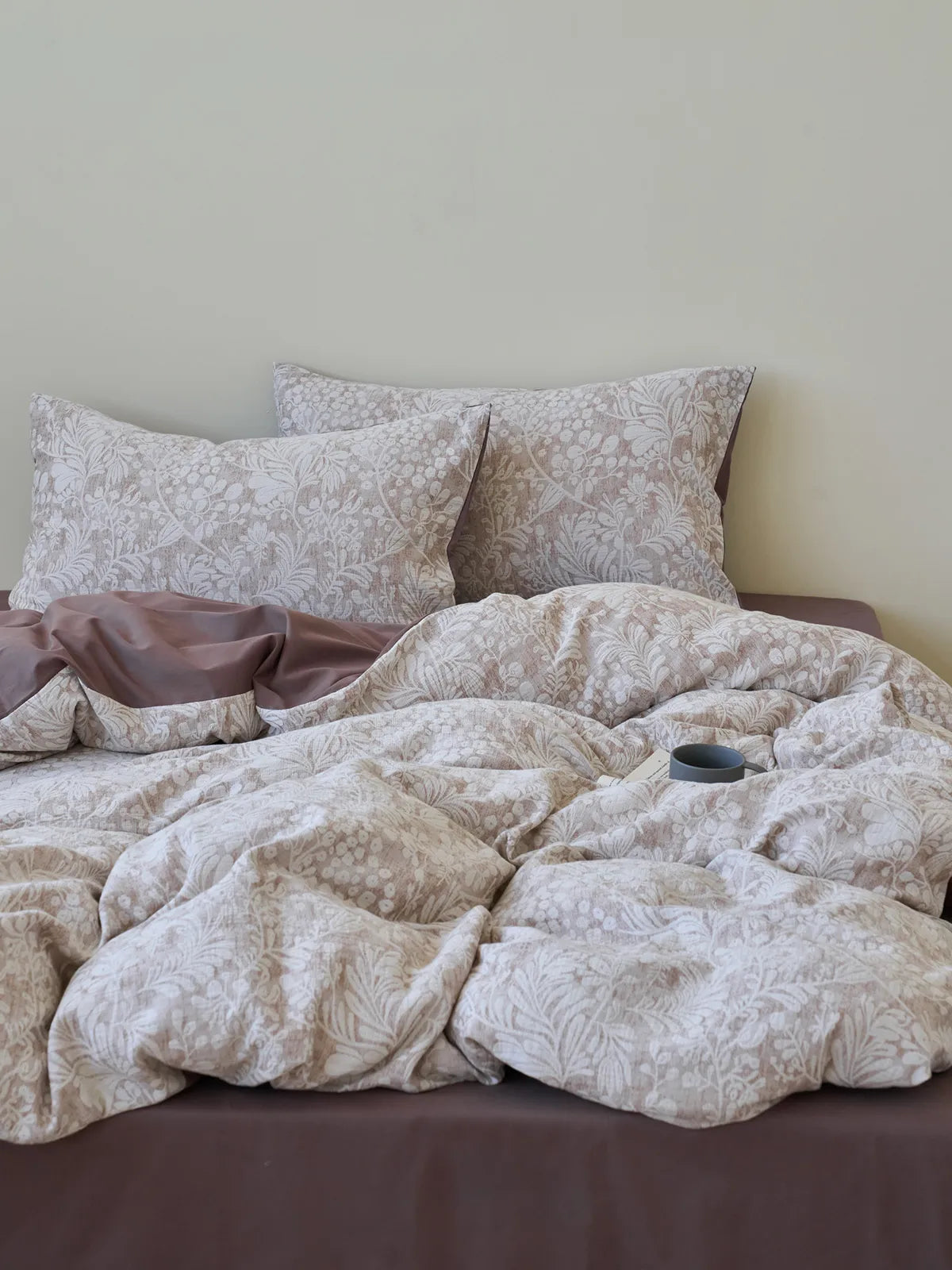 Textured Vintage Botanical Washed Cotton Bedding Set