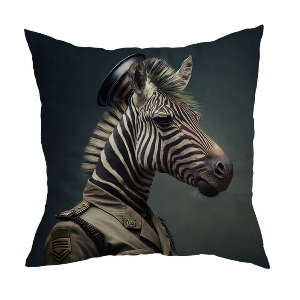 Housse de coussin animaux militaires