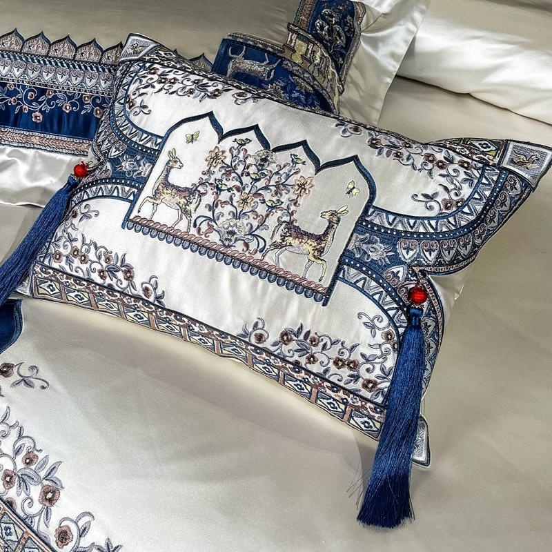 Giorgio Luxury Embroidered Tassel Bedding Set