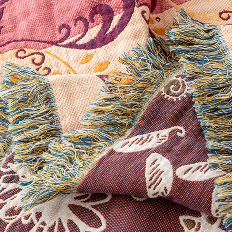 Paisley Floral Cotton Gauze Reversible Quilt