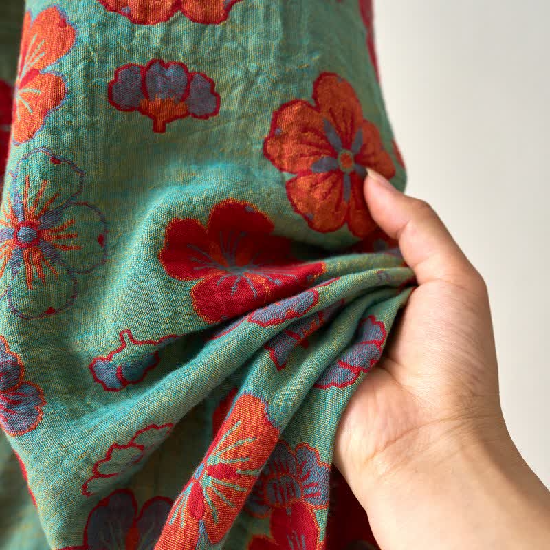 Plum Blossom Cotton Gauze Kimono Robe