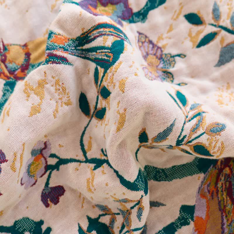Bird on Branch Cotton Gauze Quilt