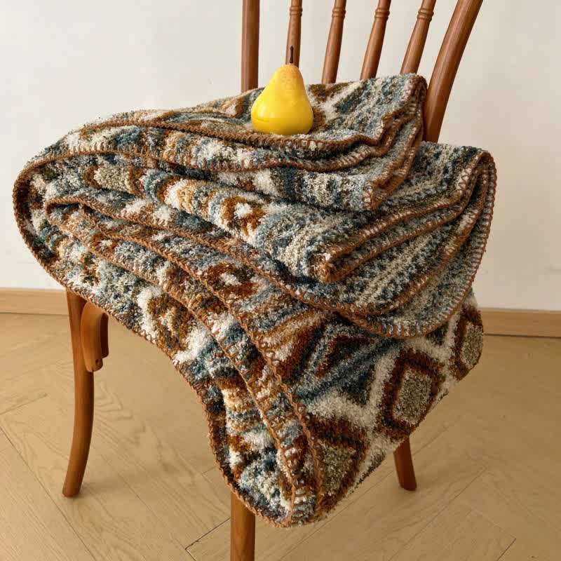 Bohemian Style Fluffy Throw Blanket