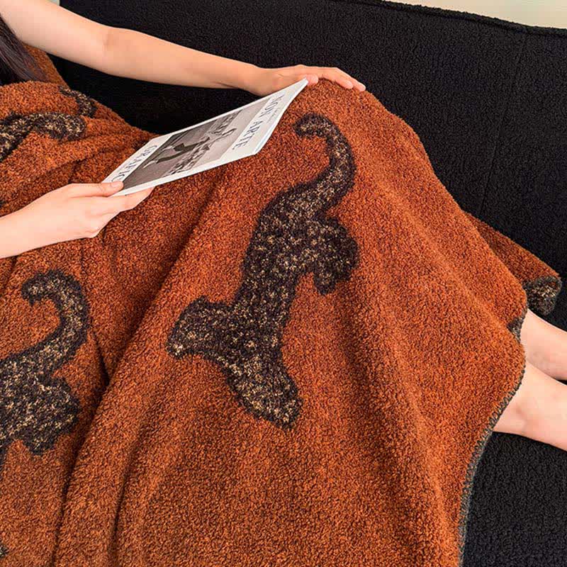 Vintage Leopard Fluffy Throw Blanket