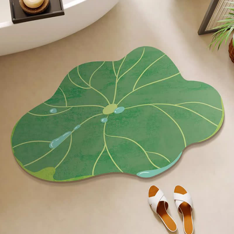 Rustic Water Drop Lotus Leaf Mat
