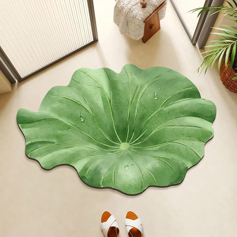 Water Drop Lotus Leaf Bath Mat