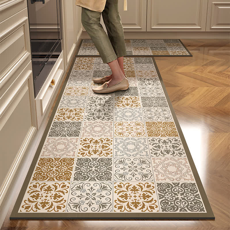 Diatom Mud Vintage Pattern Kitchen Rug