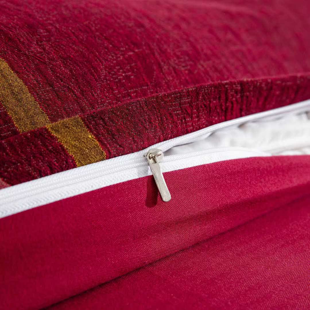 Red & Gold Ginkgo Leaf Cotton Bedding Set(4PCS)