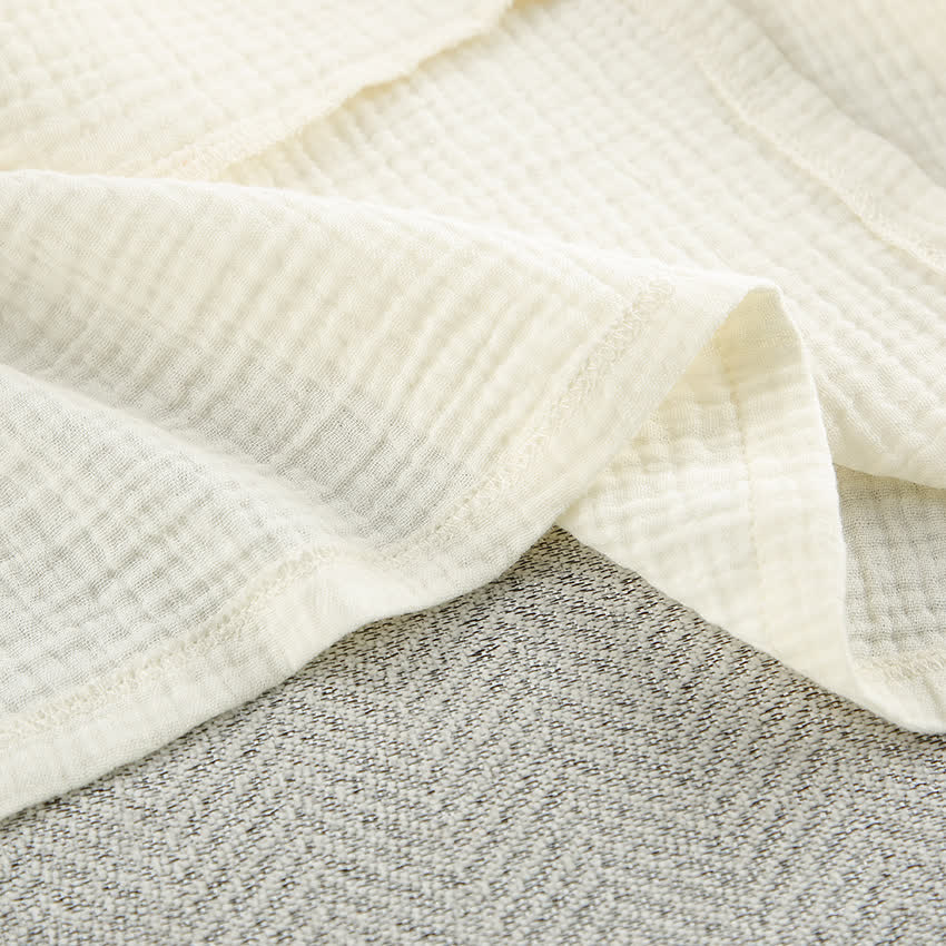 Beige Pure Cotton Kimono Robe