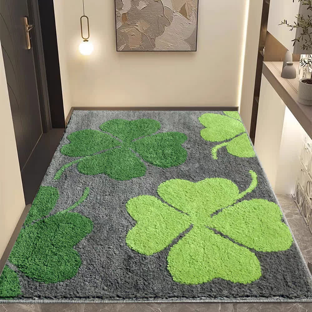 Fresh Four-Leaf Clover Floor Rug