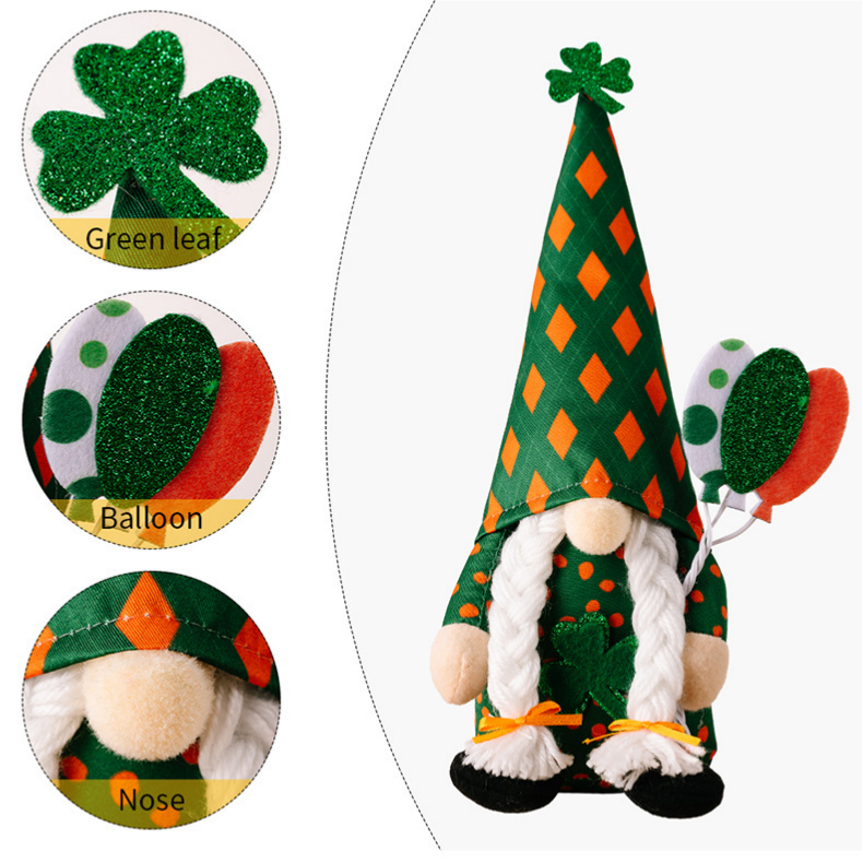 St. Patrick's Day Gnomes Plush Decor