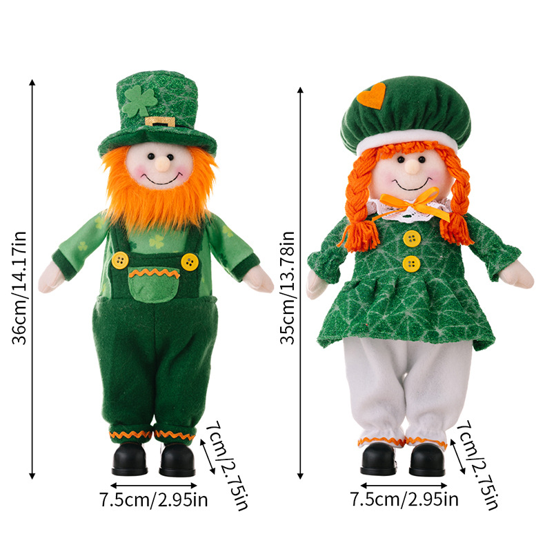 St. Patrick's Day Leprechaun Couple Dolls