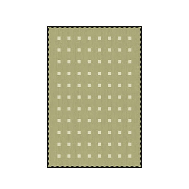Green Checkered Pattern Area Rug