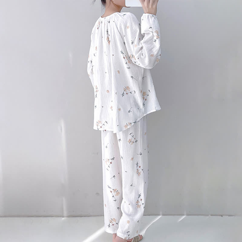 Rustic Floral Double Gauze Cotton Pajamas