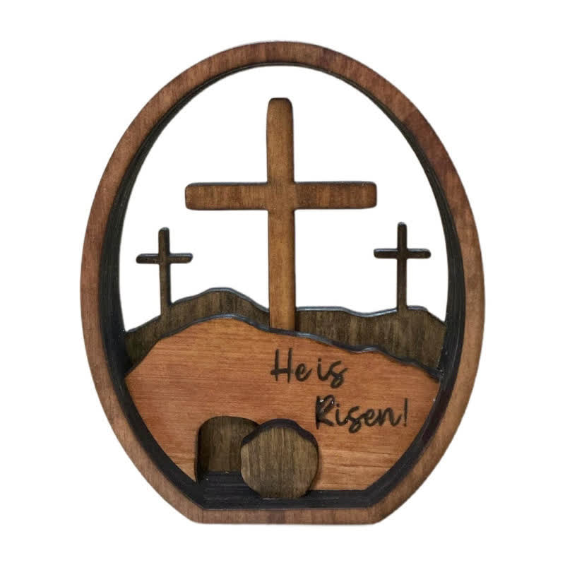 Empty Tomb Easter Wood Egg Decor