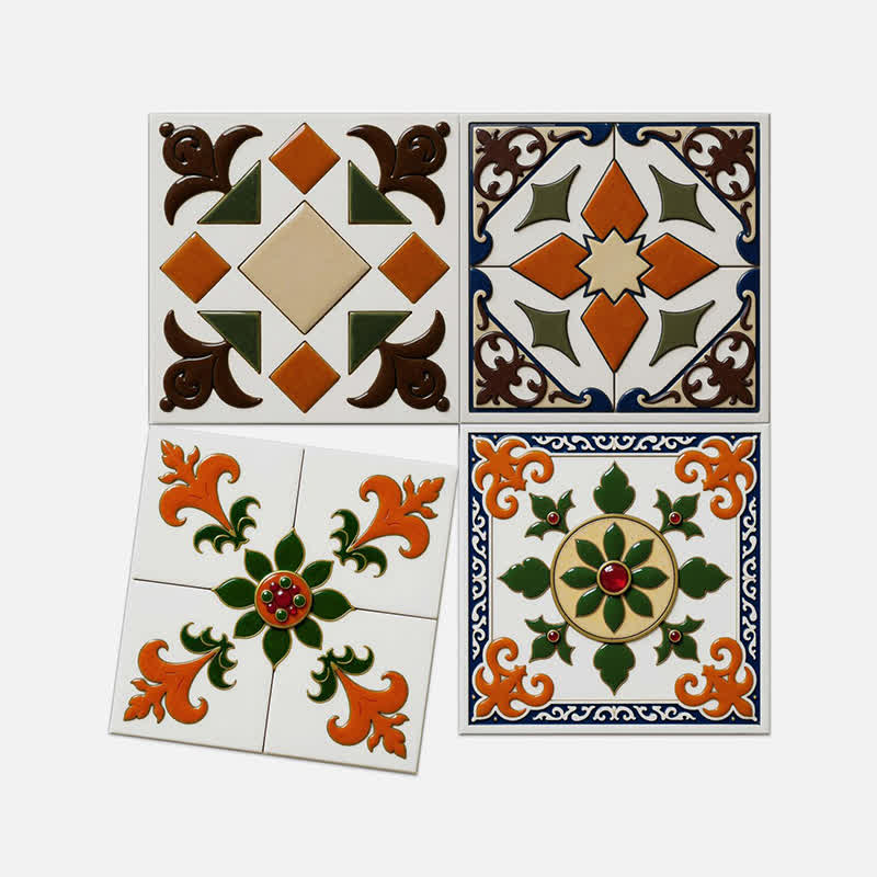 Orange & Green Peel and Stick Wall Sticker (24PCS)