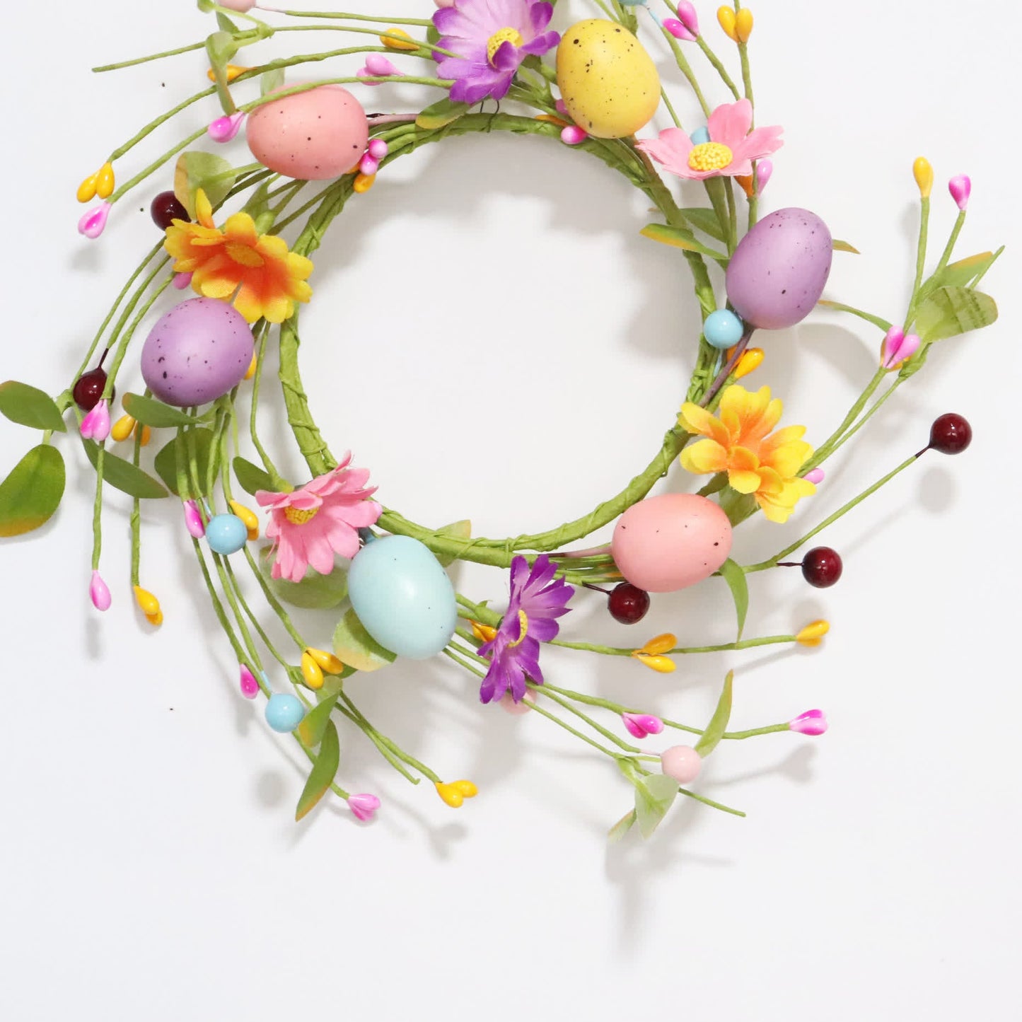 Easter Egg Faux Flower Wreath Candle Ring