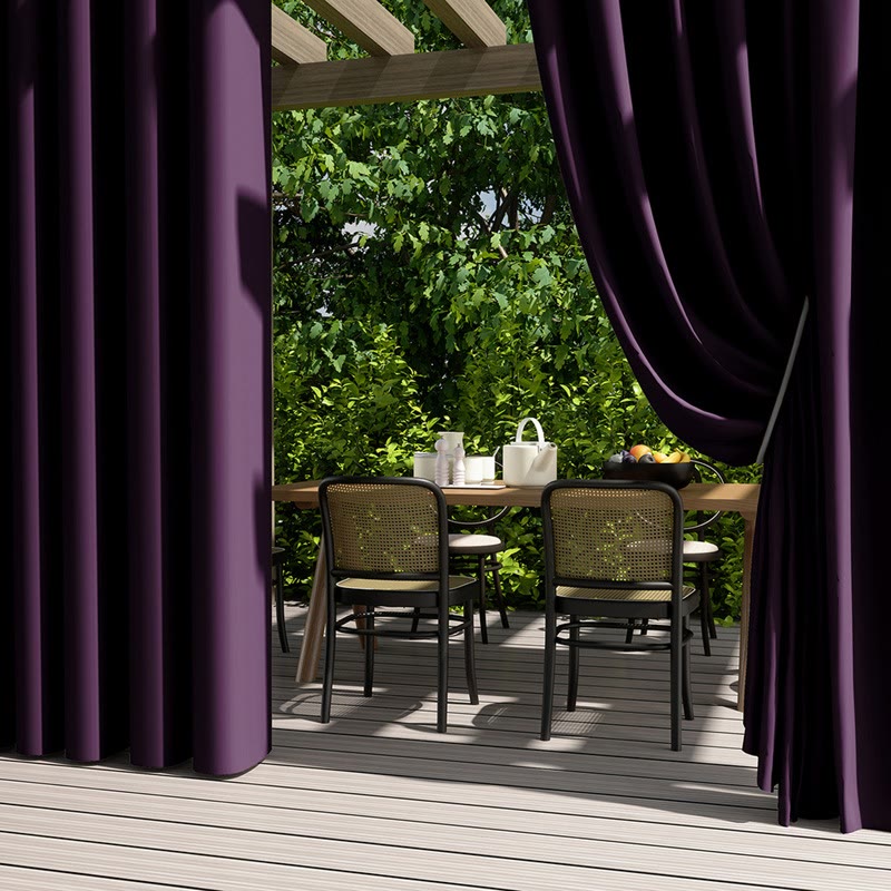 Outdoor Waterproof Solid Color Curtain