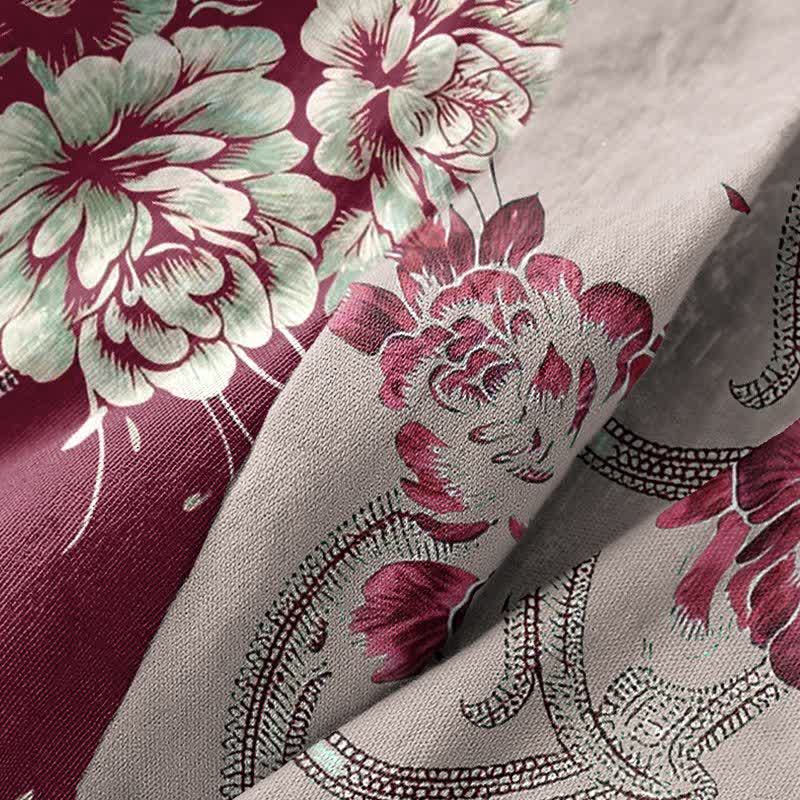 Luxurious Peony Double Gauze Cotton Kimono Robe