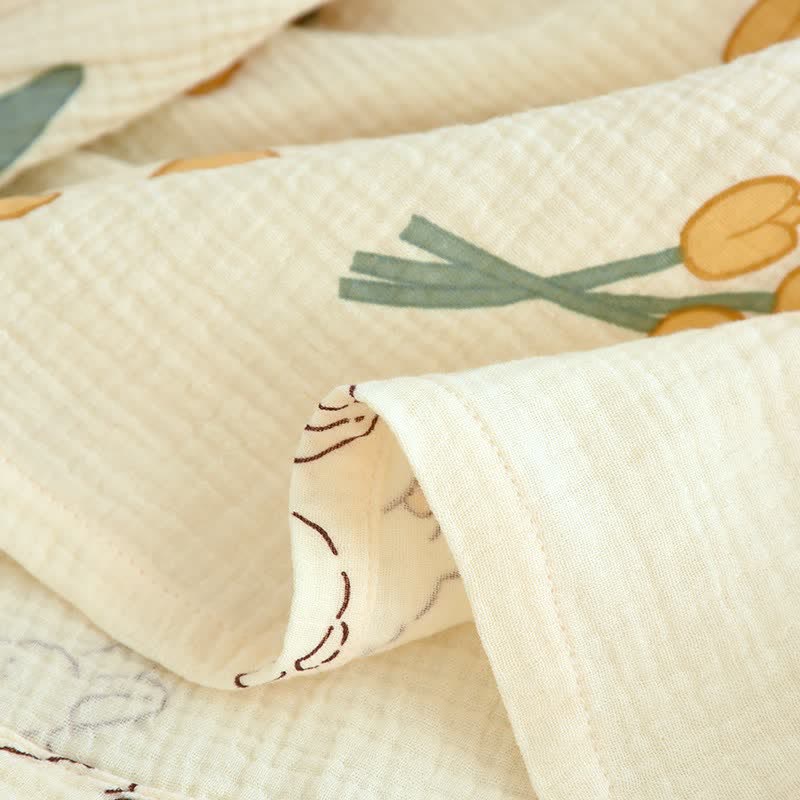Tulip & Bunny Cotton Gauze Pajama Set