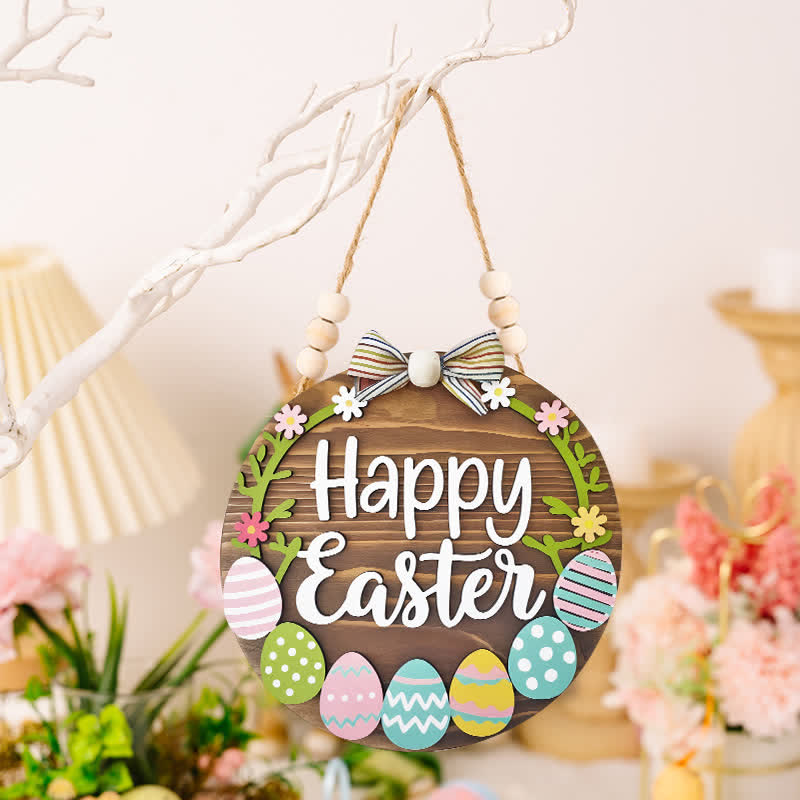 Easter Bunny & Egg Wooden Door Hanger