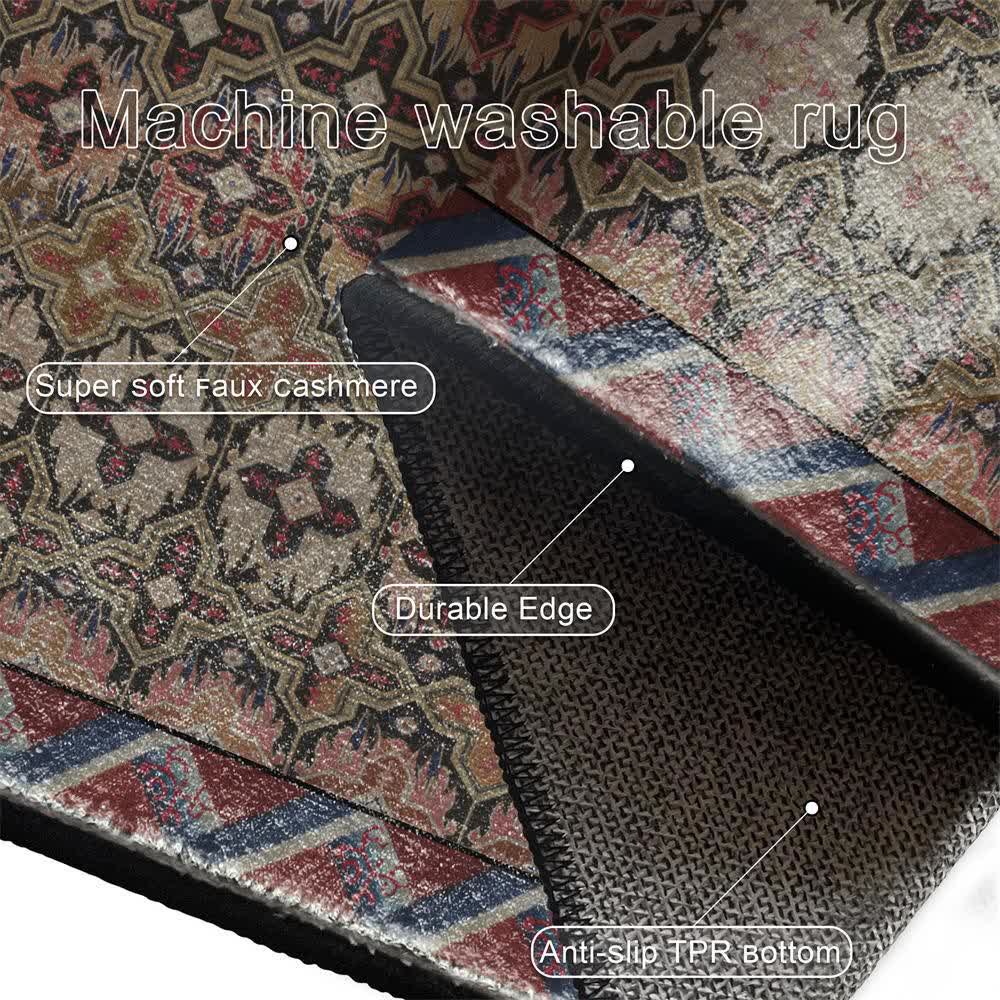 Vintage Persian Geometric Non-Slip Area Rug