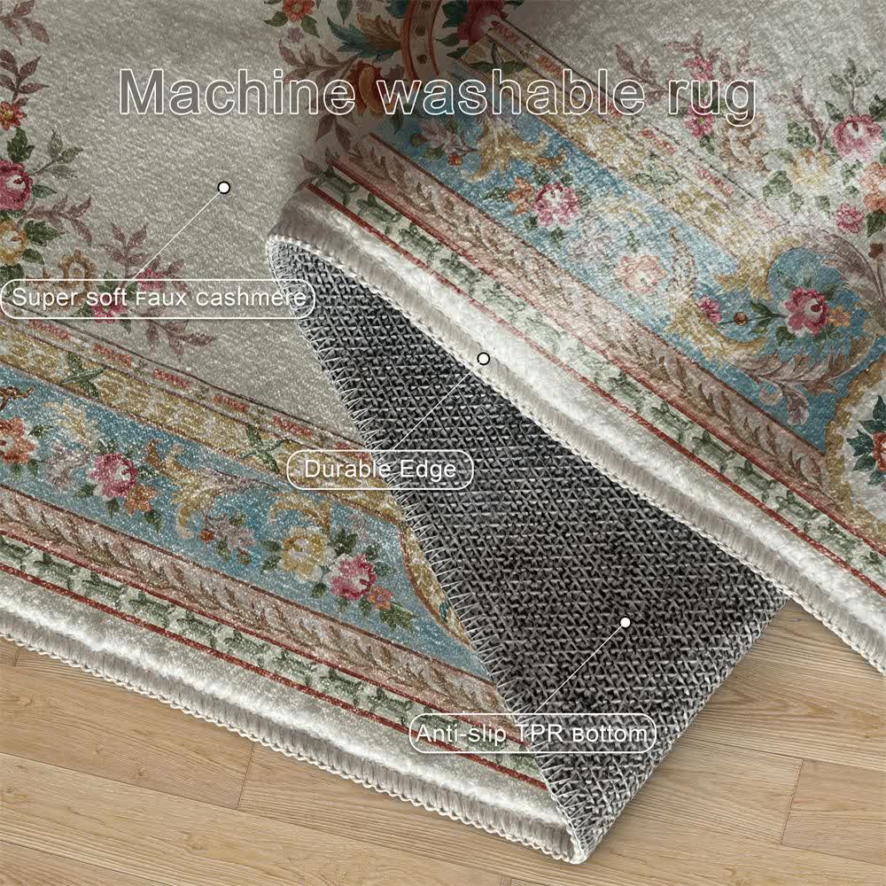 French Chateau Elegant Floral Area Rug