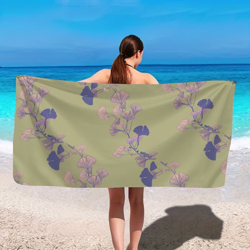 Nature Ginkgo Leaf Beach Towel