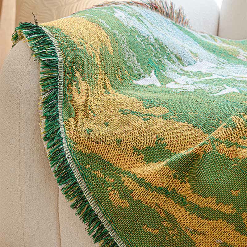 Oil Painting Style Bird Throw Blanket