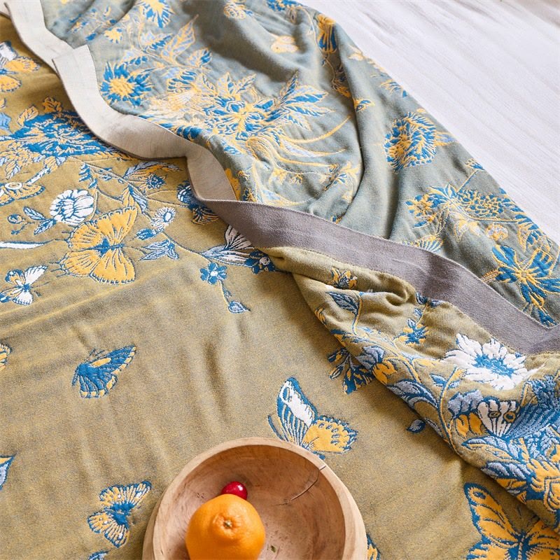 Butterfly & Floral Pure Cotton Quilt Blanket