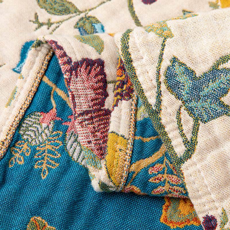 Floral Garden Cotton Gauze Quilt Blanket