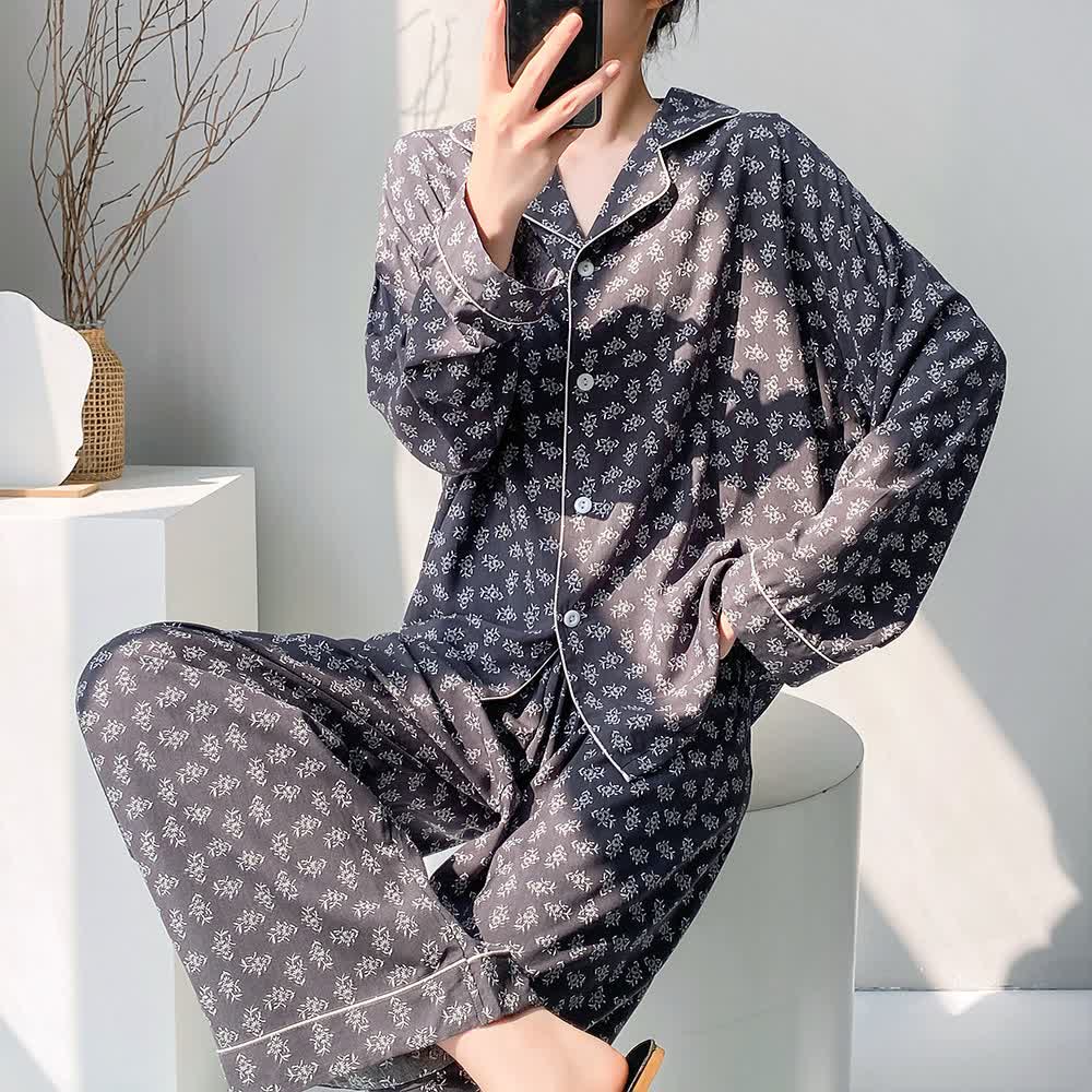 Red Heart Print Pajama Set