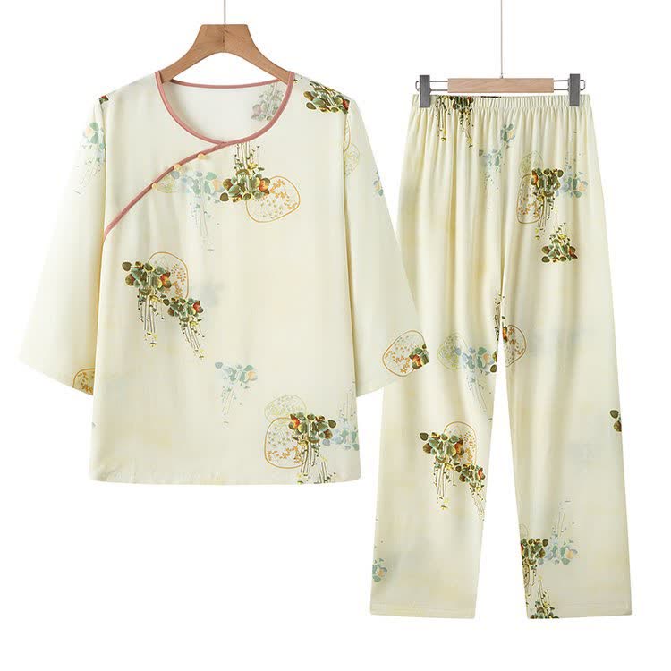 Fresh Oriental Pattern Pajama Set