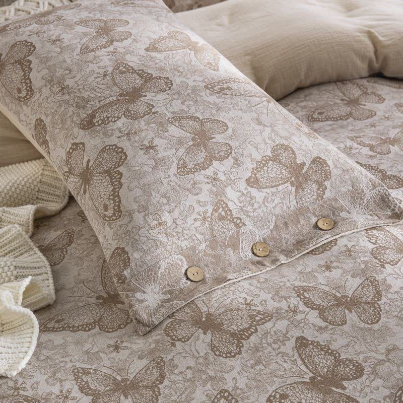 Pastoral Butterfly Cotton Gauze Bedding Set(4PCS)