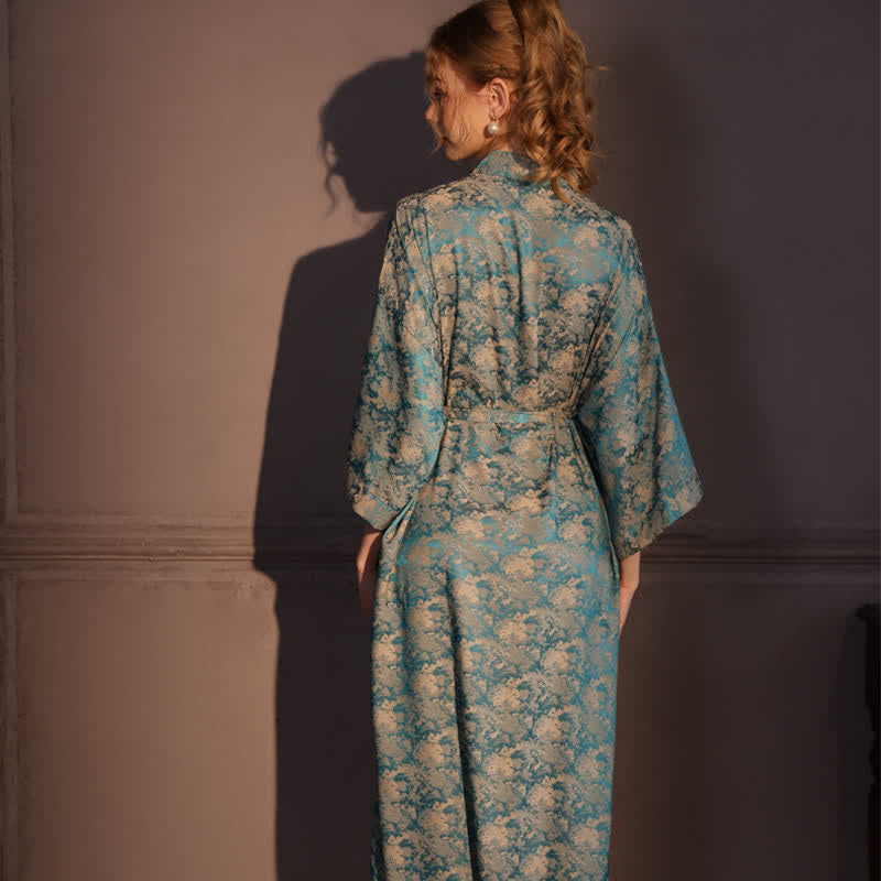 Vintage Pattern 3/4 Sleeve Kimono Robe