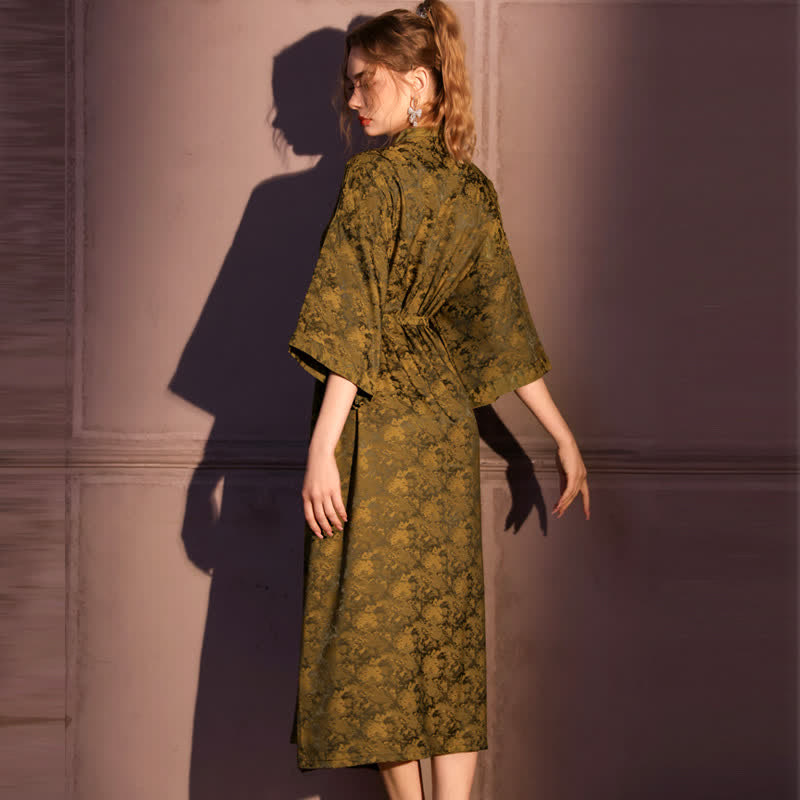 Artistc Jacquard Inspired 3/4 Sleeve Robe