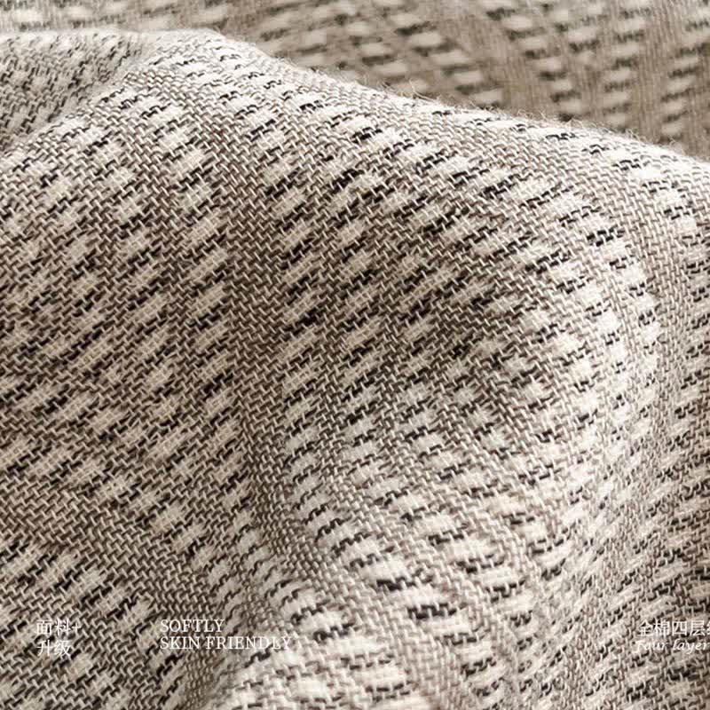 Wavy Pattern Cotton Gauze Quilt Blanket