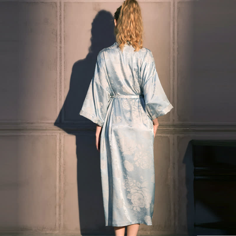 Peony Floral 3/4 Sleeve Kimono Robe