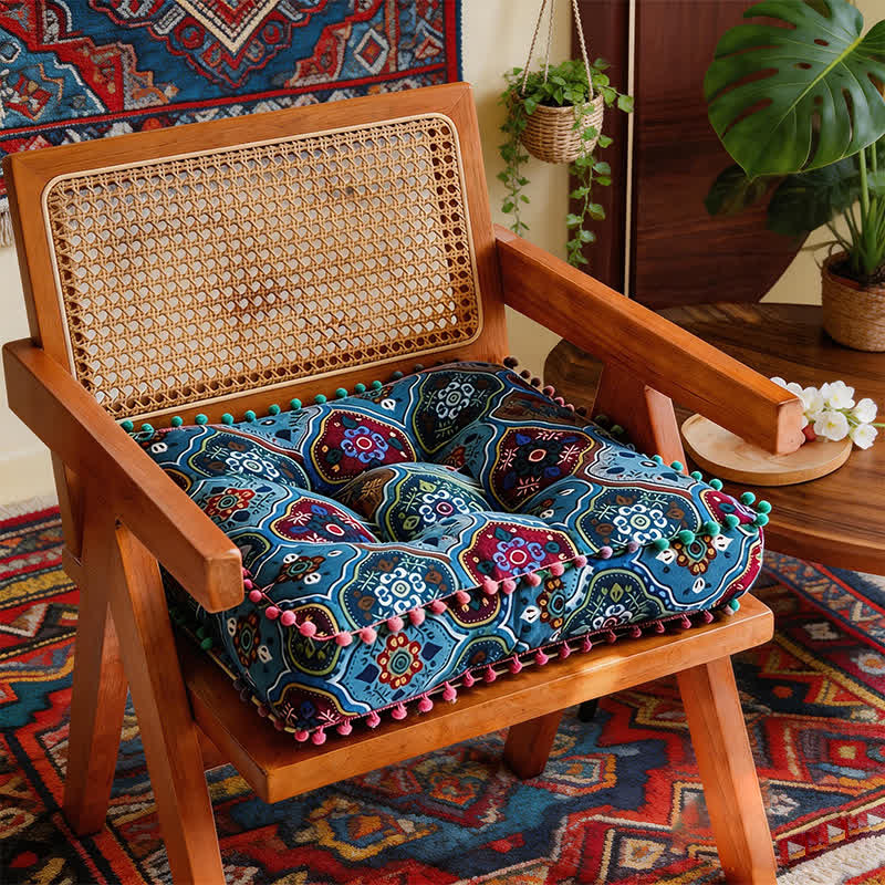 Bohemian Cotton Linen Ethnic Chair Pad