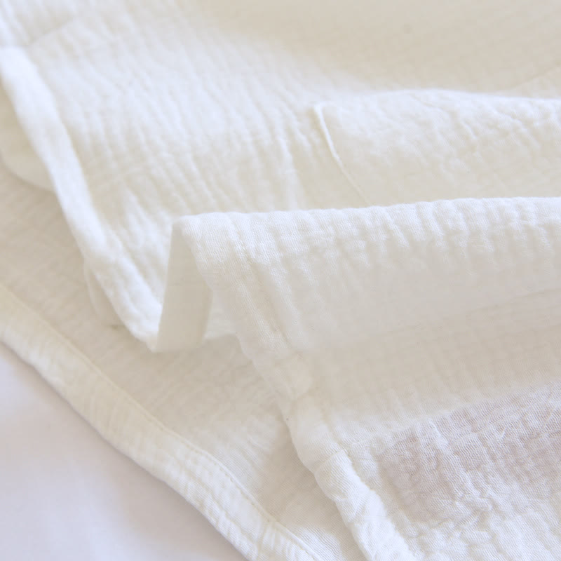 Japanese-Style Cotton Gauze Short Sleeve Pajama Set