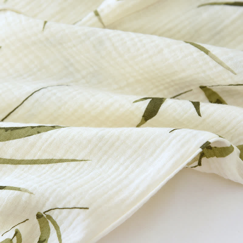 Botanical Bamboo Print Cotton Pajama Set