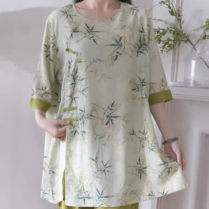 Elegant Bamboo Eastern-Inspired Loungewear Set