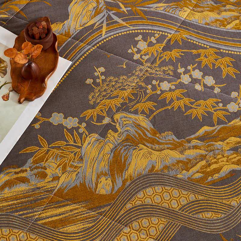 Cotton Gauze Mountain & Bamboo Jacquard Quilt