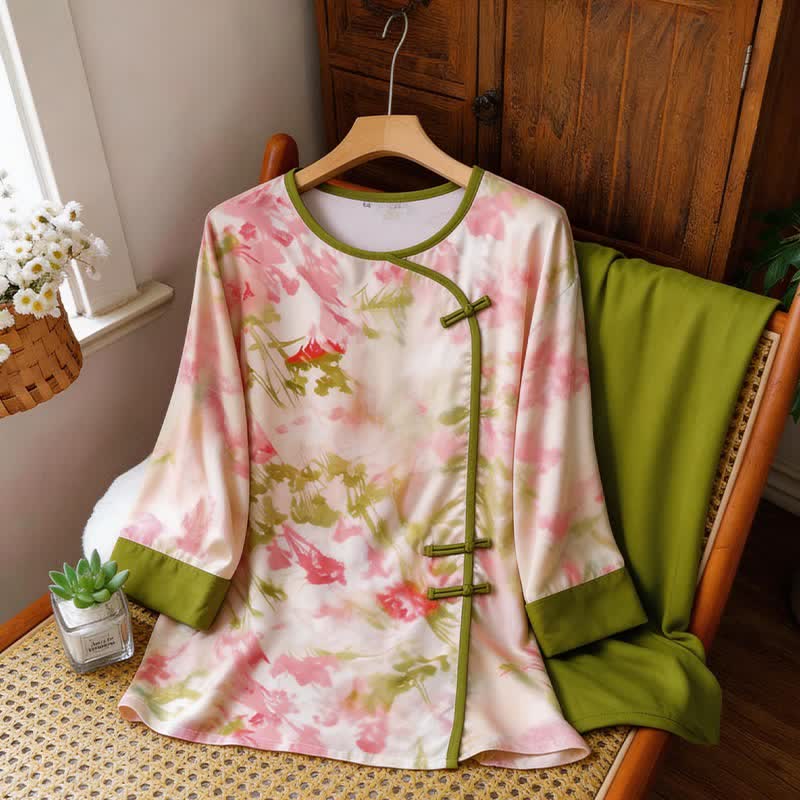 Oriental Cherry Blossom-Inspired Pajama Set