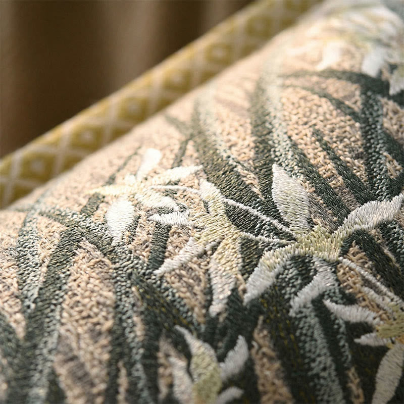 Orchid Floral Button Cutton Pillowcases (2PCS)