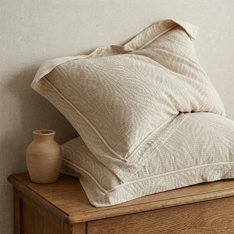 Wheat Jacquard Envelope Pillowcases (2PCS)
