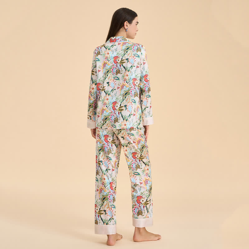 Tropical Style Floral Pajama Set