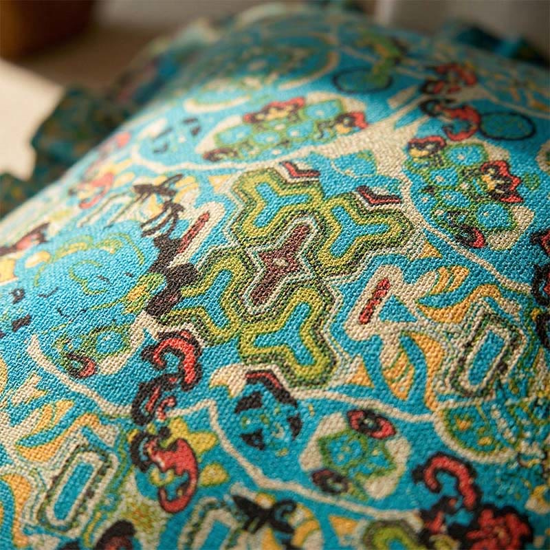 Moroccan Geometric Ruffle Throw Pillow